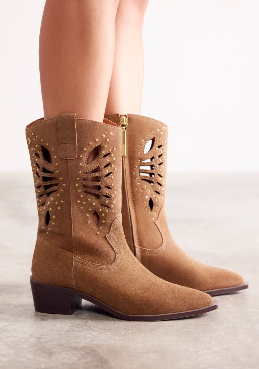 LEATHER ANIMAL PRINTBOY BOOTS MILTONA