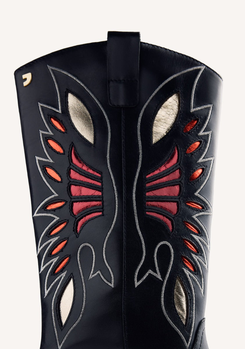 LEATHER ANIMAL PRINTBOY BOOTS NISSWA