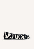 ANIMAL PRINT LEATHER BALLET FLATS CHOKIO