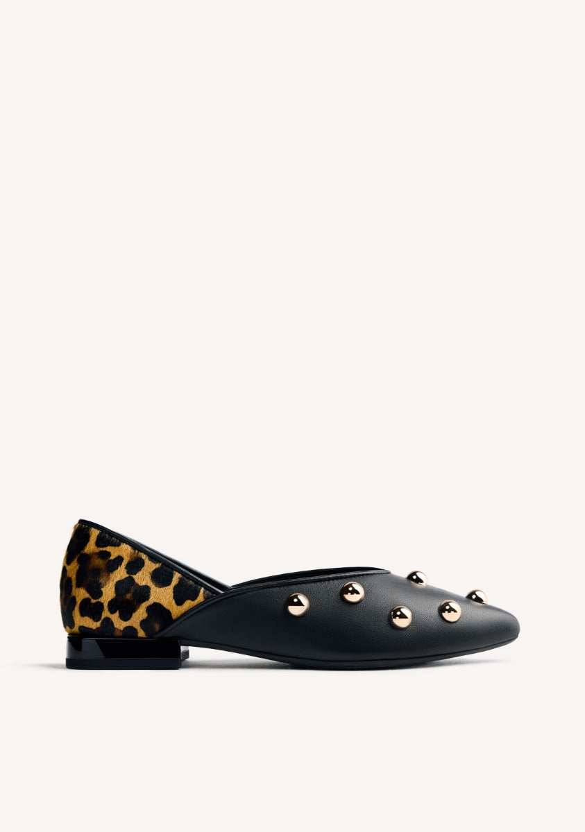 STUDDED LEATHER BALLET FLATS BRAHAM