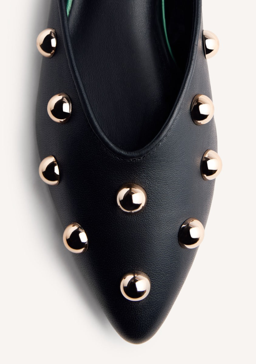 STUDDED LEATHER BALLET FLATS BRAHAM