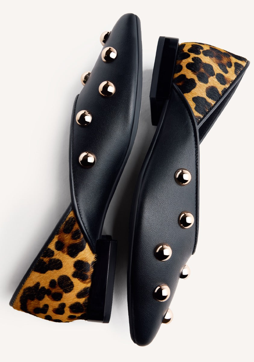STUDDED LEATHER BALLET FLATS BRAHAM