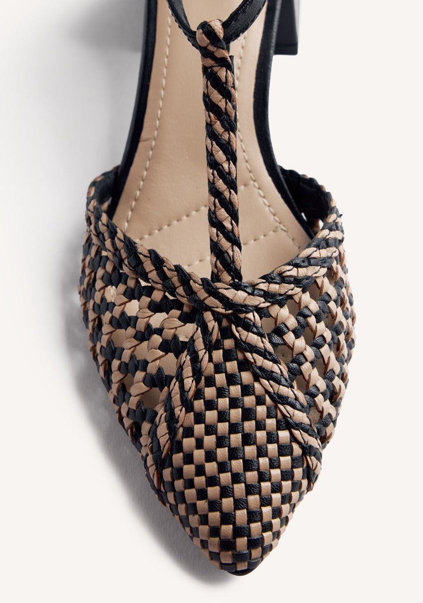 BRAIDED LEATHER HEELED SHOES BOYNE