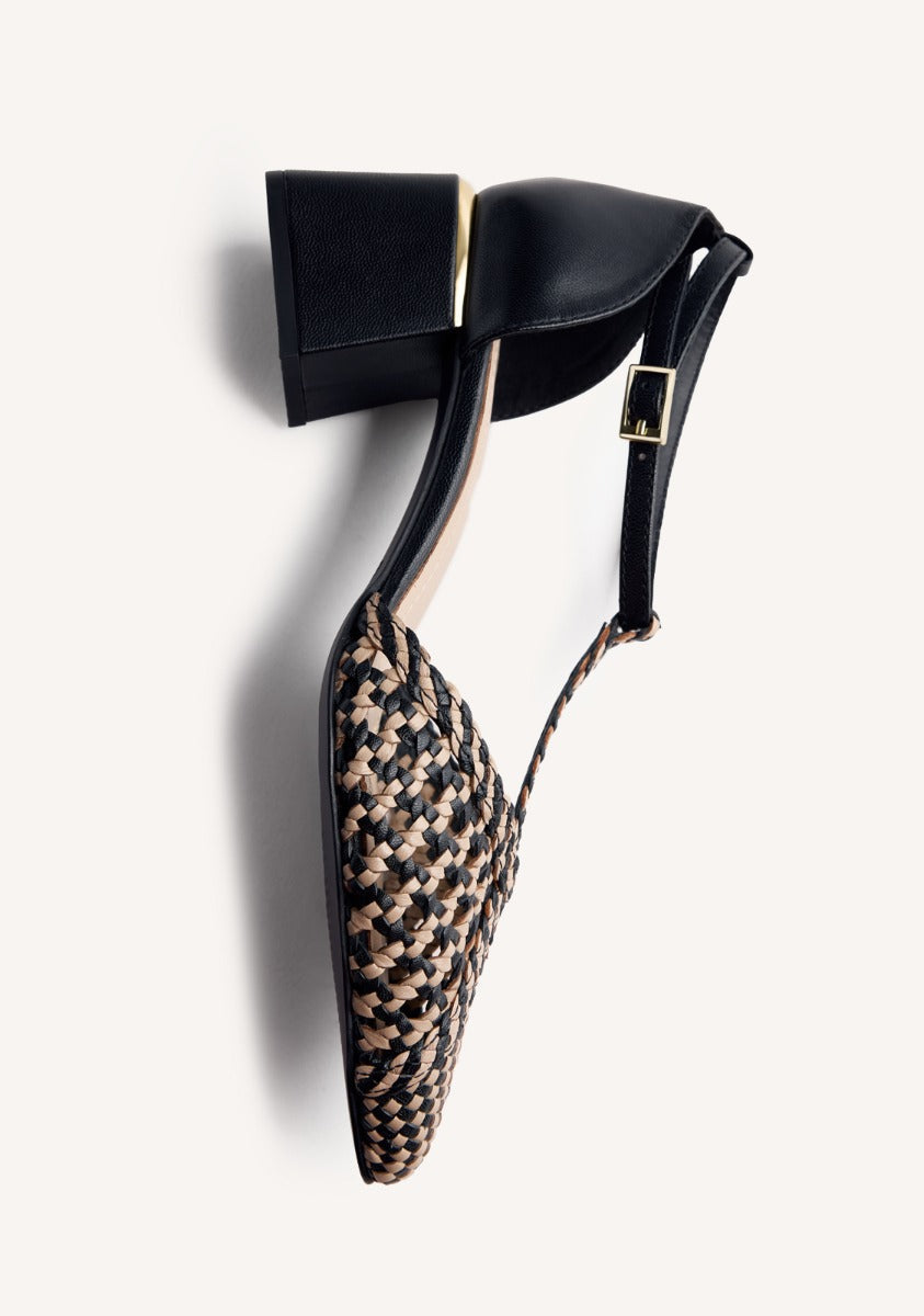 BRAIDED LEATHER HEELED SHOES BOYNE