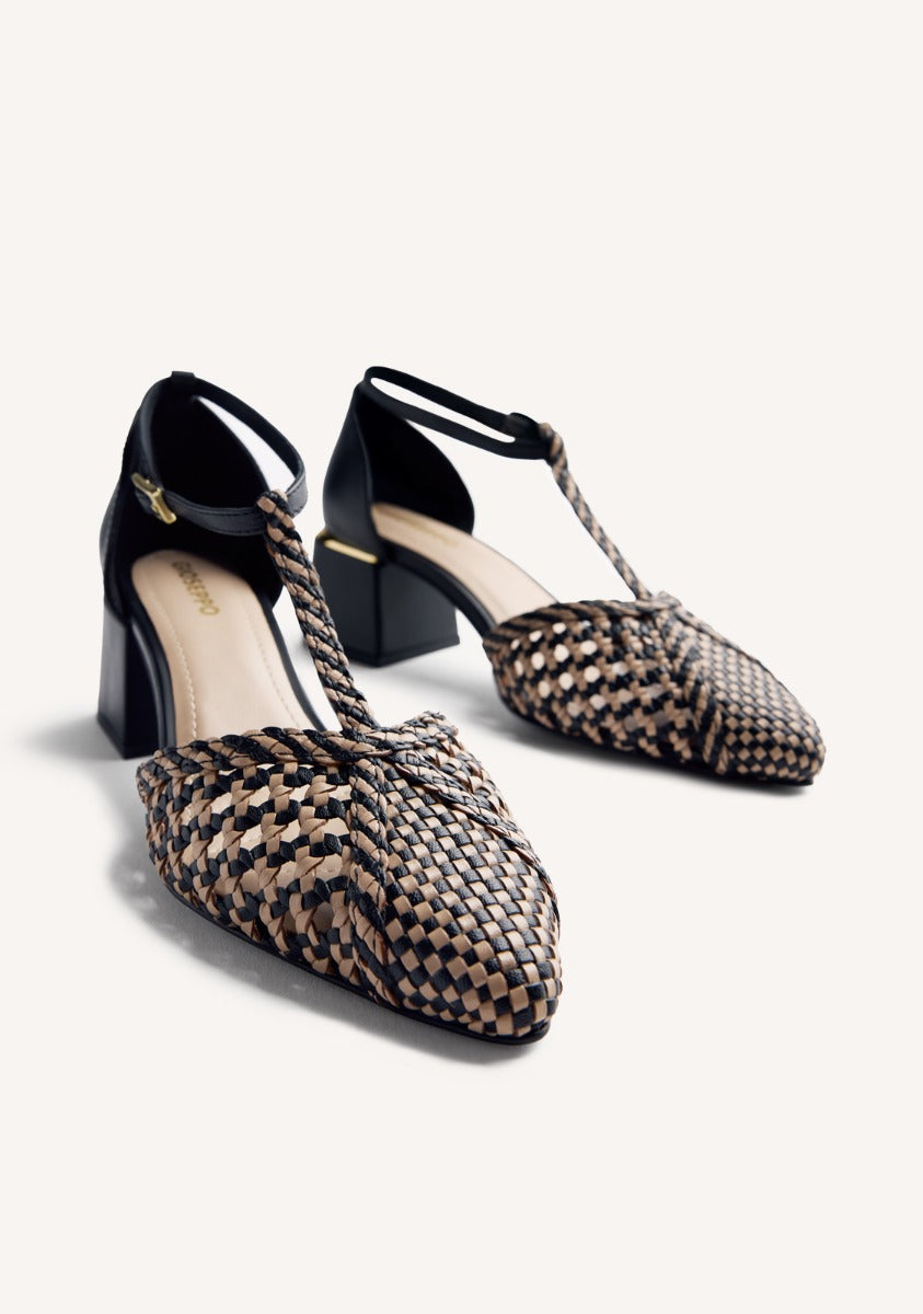 BRAIDED LEATHER HEELED SHOES BOYNE