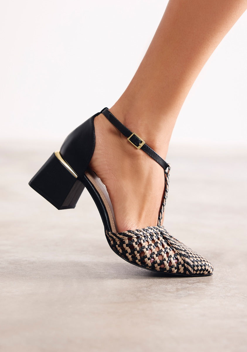 BRAIDED LEATHER HEELED SHOES BOYNE