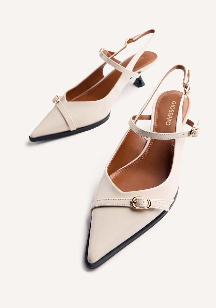 SLINGBACK PATENT EFFECT KITTEN HEELED SHOES SABIN