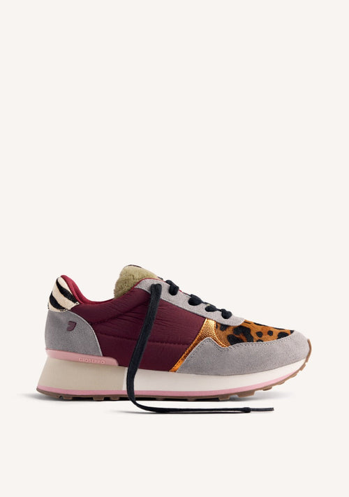 ANIMAL PRINT LEATHER AND FUR SNEAKERS POSEN