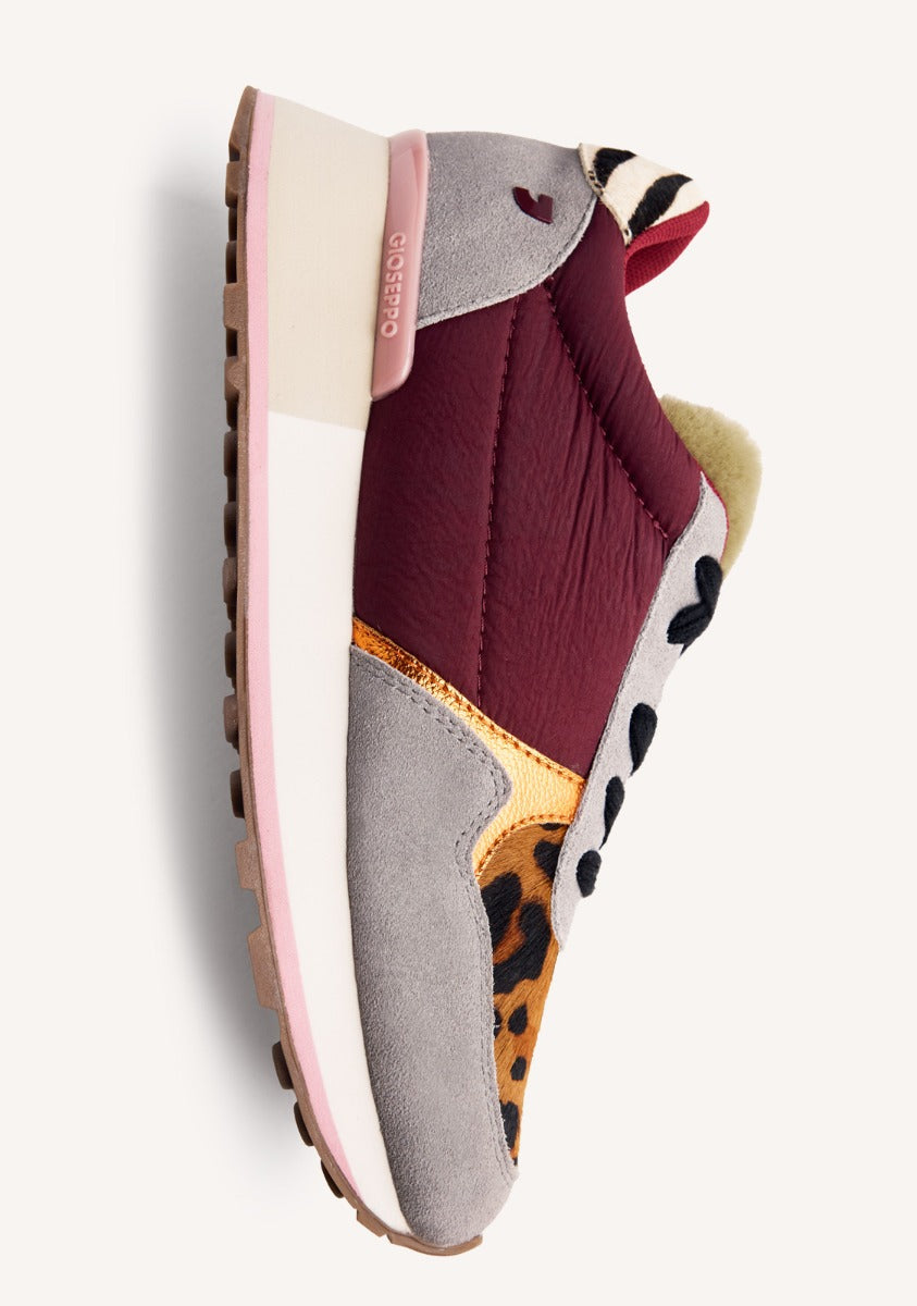 ANIMAL PRINT LEATHER AND FUR SNEAKERS POSEN