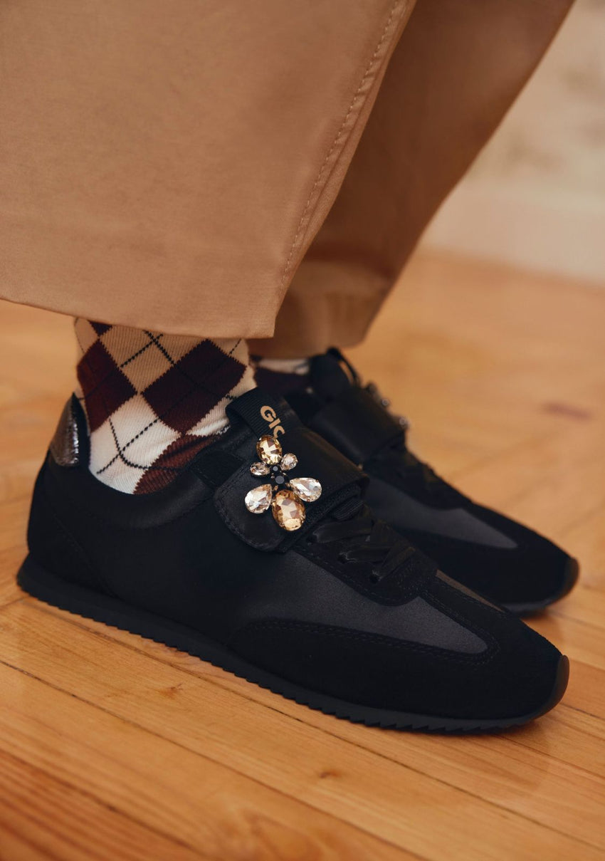 LEATHER AND SATIN SNEAKERS WASECA