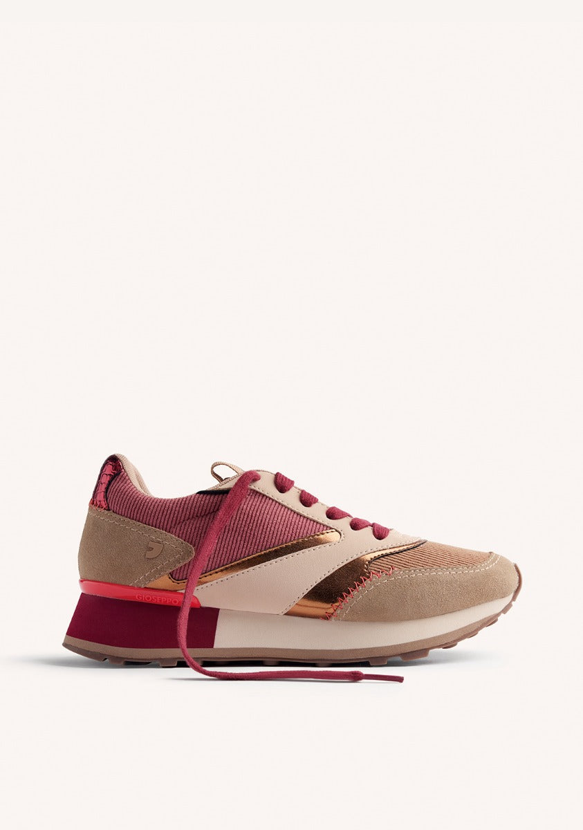 LEATHER AND CORDUROY SNEAKERS LAWTON
