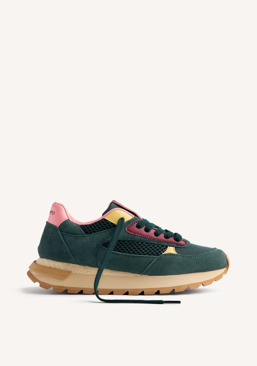 LEATHER AND MESH SNEAKERS ZEMPLE