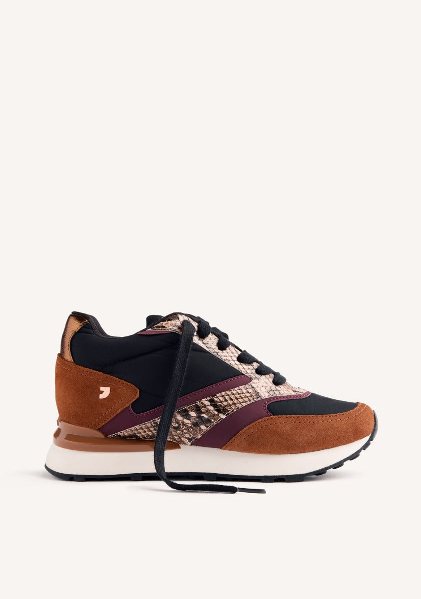 WEDGE LEATHER SNEAKERS HEMLOCK