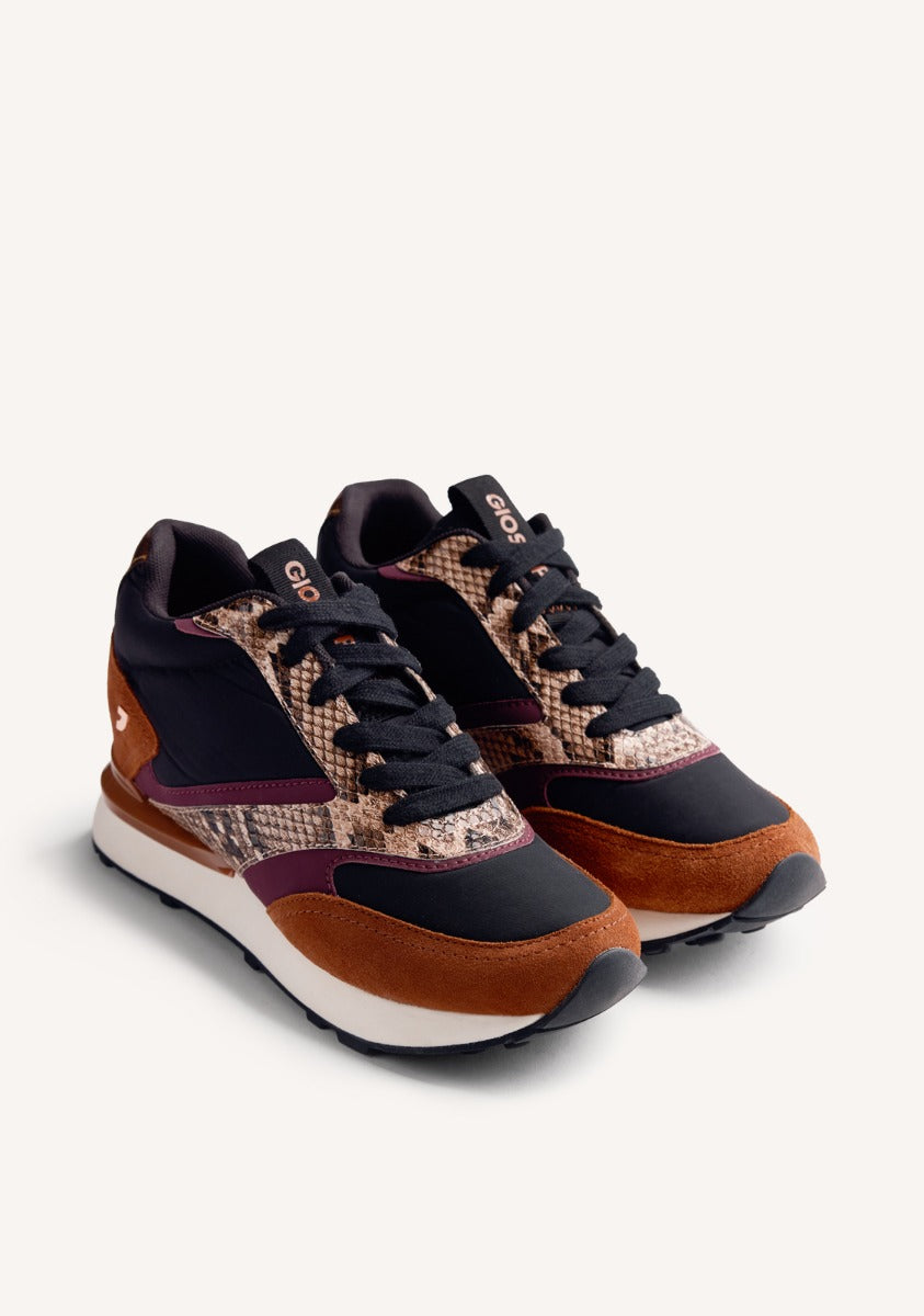WEDGE LEATHER SNEAKERS HEMLOCK