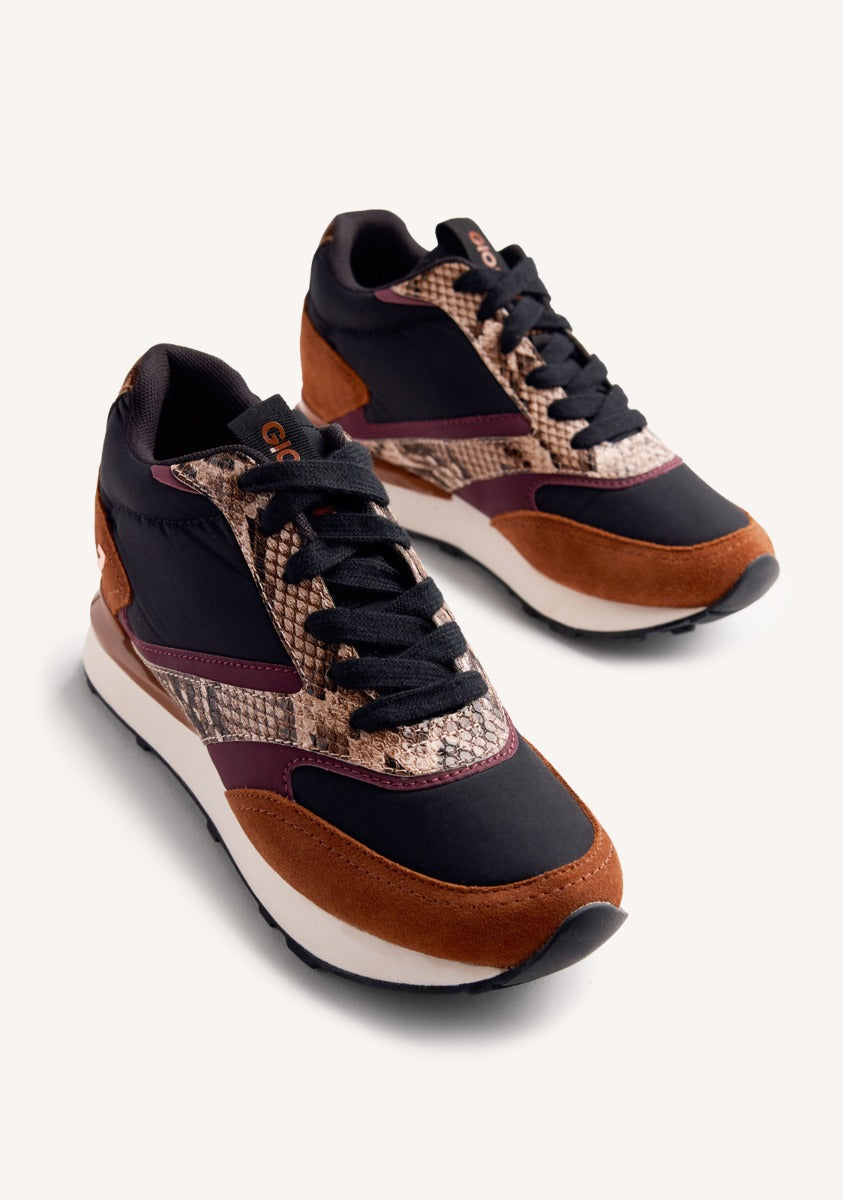 WEDGE LEATHER SNEAKERS HEMLOCK