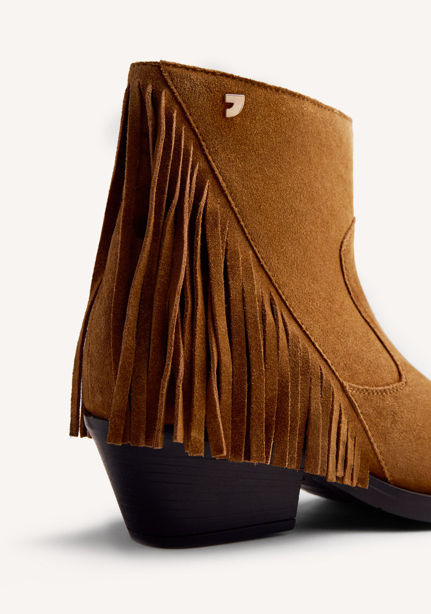 LEATHER FRINGES ANIMAL PRINTBOY BOOTS EITZEN