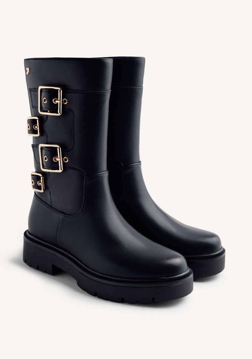 LEATHER BIKER BOOTS PETOSKEY