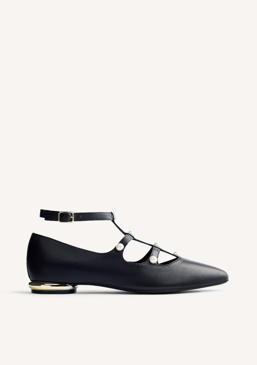 PEARL LEATHER BALLET FLATS MOTLEY