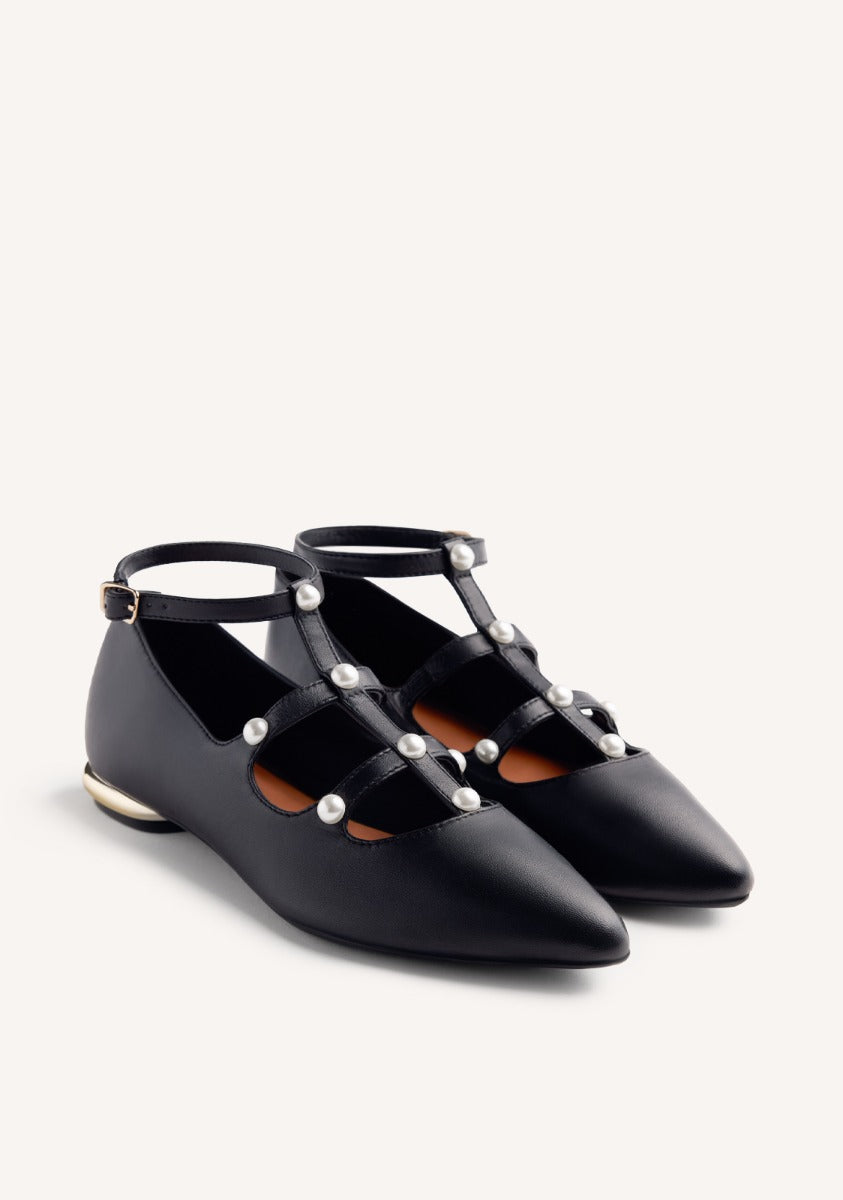 PEARL LEATHER BALLET FLATS MOTLEY