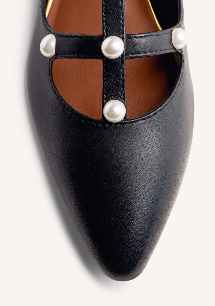 PEARL LEATHER BALLET FLATS MOTLEY