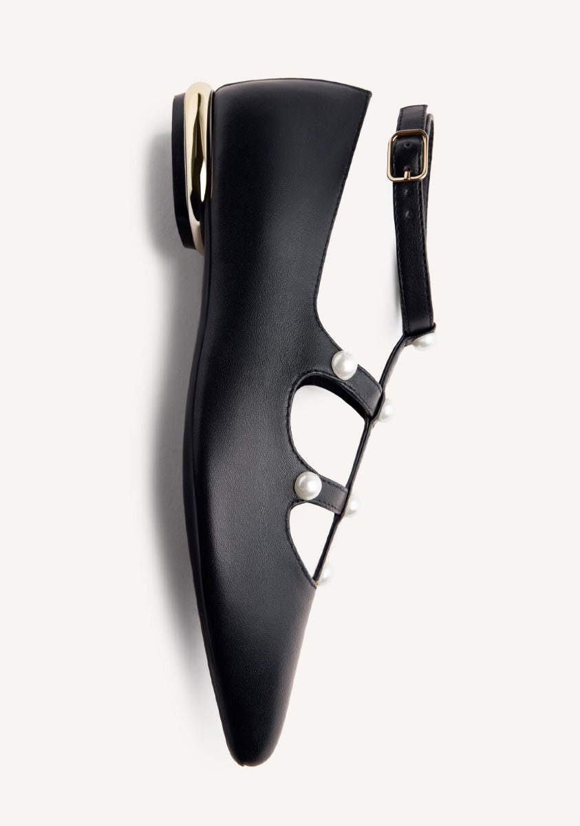 PEARL LEATHER BALLET FLATS MOTLEY