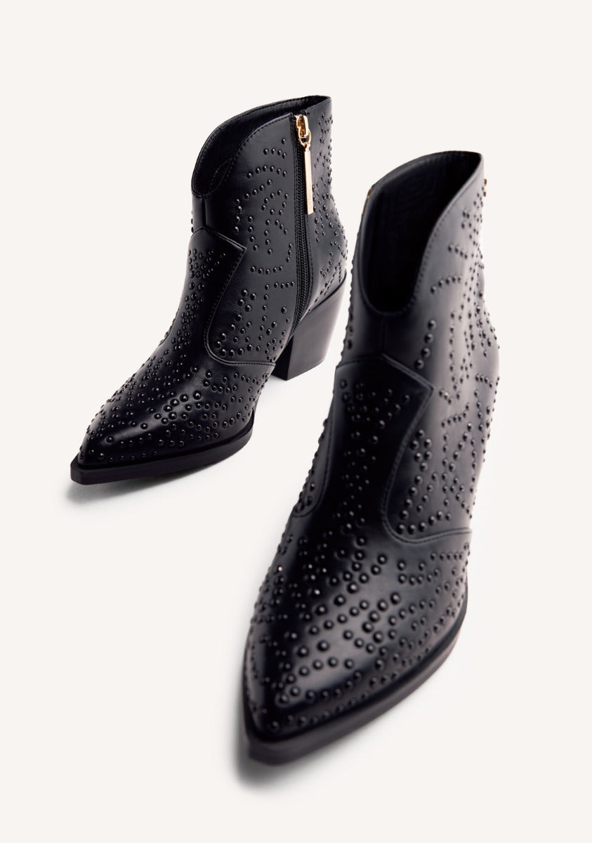 STUDDED ANIMAL PRINTBOY BOOTS SHELVIN