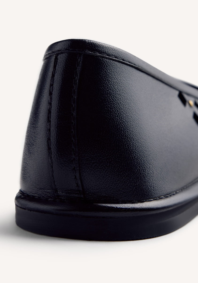 STUDDED OPENWORK LEATHER BALLET FLATS GIBBON