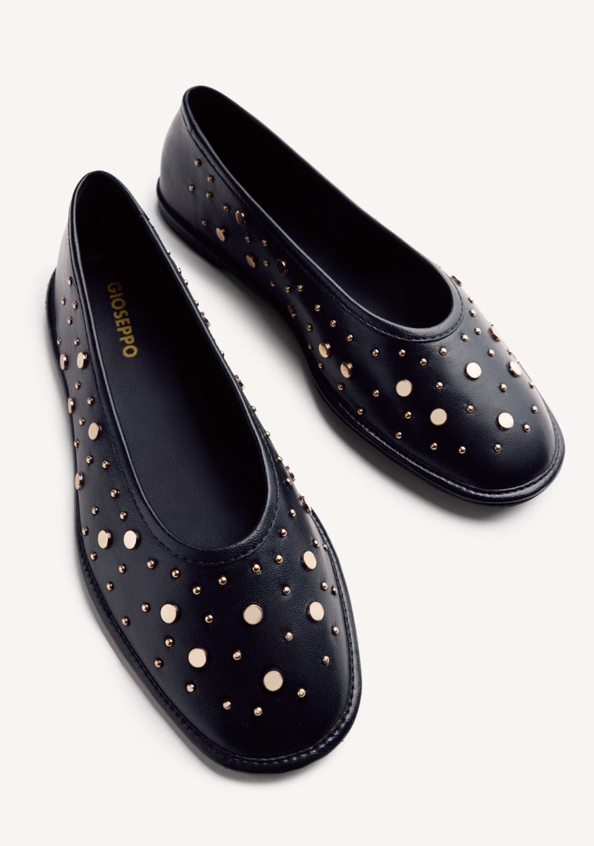 STUDDED LEATHER BALLET FLATS ACOMA