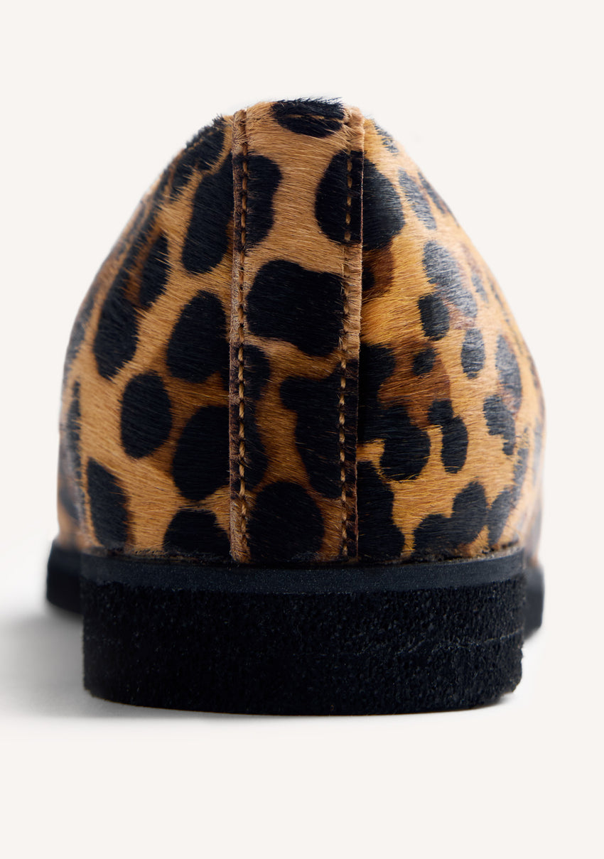 ANIMAL PRINT LEATHER BALLET FLATS BADOURA
