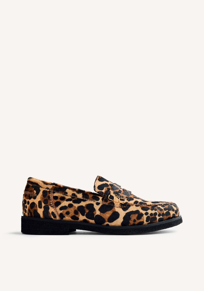 ANIMAL PRINT LEATHER LOAFERS EVELETH