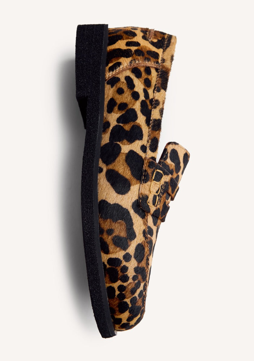 ANIMAL PRINT LEATHER LOAFERS EVELETH