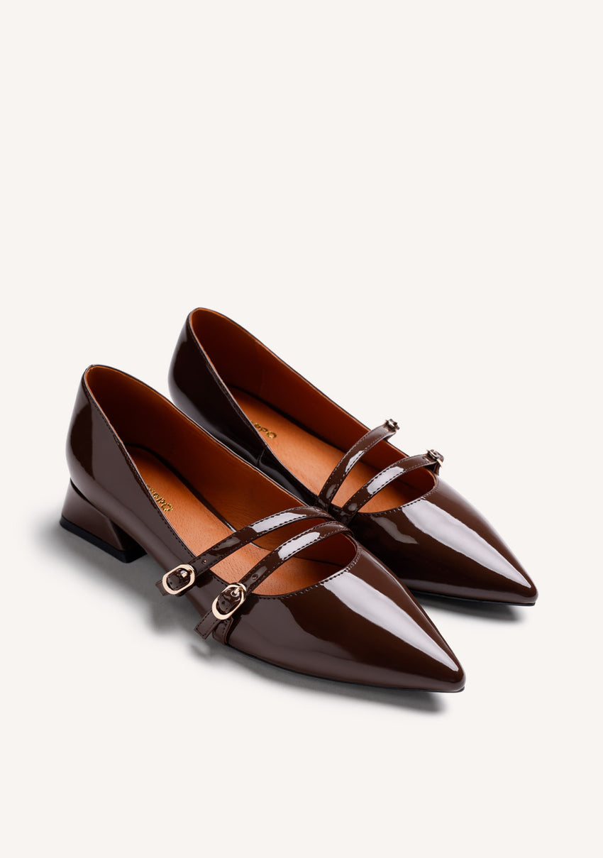 PATENT LEATHER EFFECT MARY-JANES LUCAN