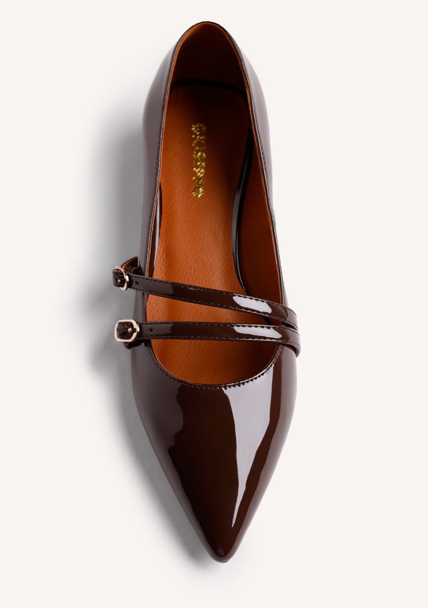PATENT LEATHER EFFECT MARY-JANES LUCAN