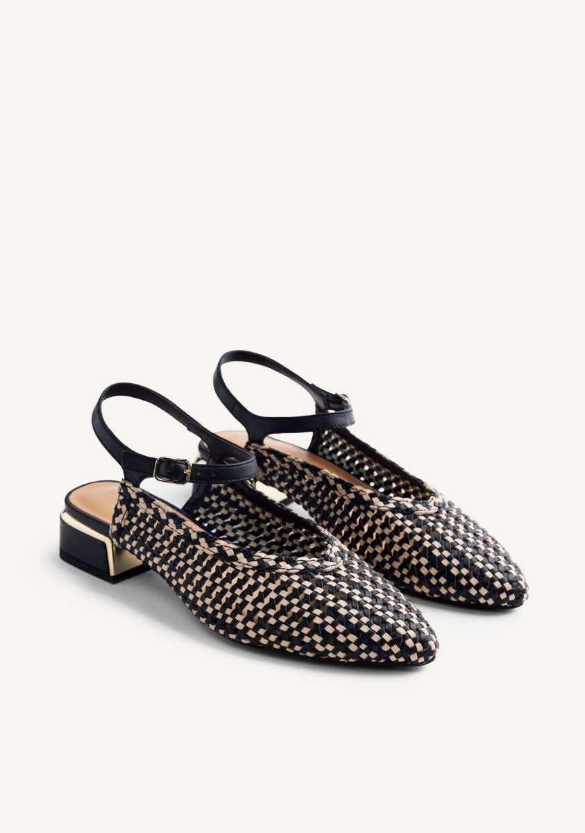 BRAIDED LEATHER SLINGBACK HEELED SHOES HOYT