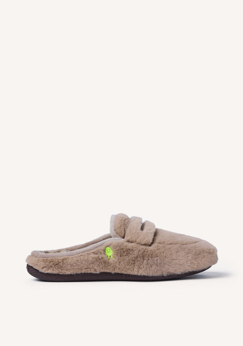 MICROFIBER MOCCASIN TYPE HOUSE SLIPPERS HARRIETTA