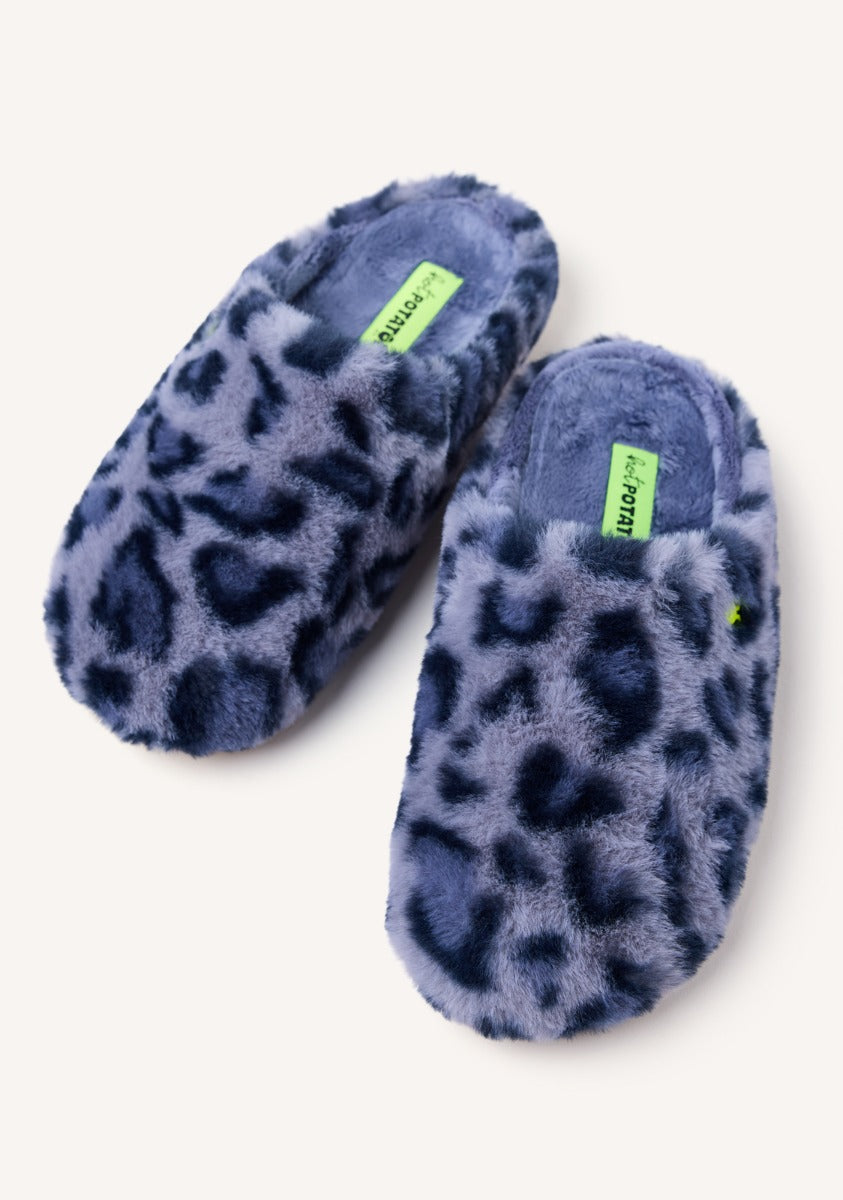 ANIMAL PRINT FUR HOUSE SLIPPERS AUDUBON