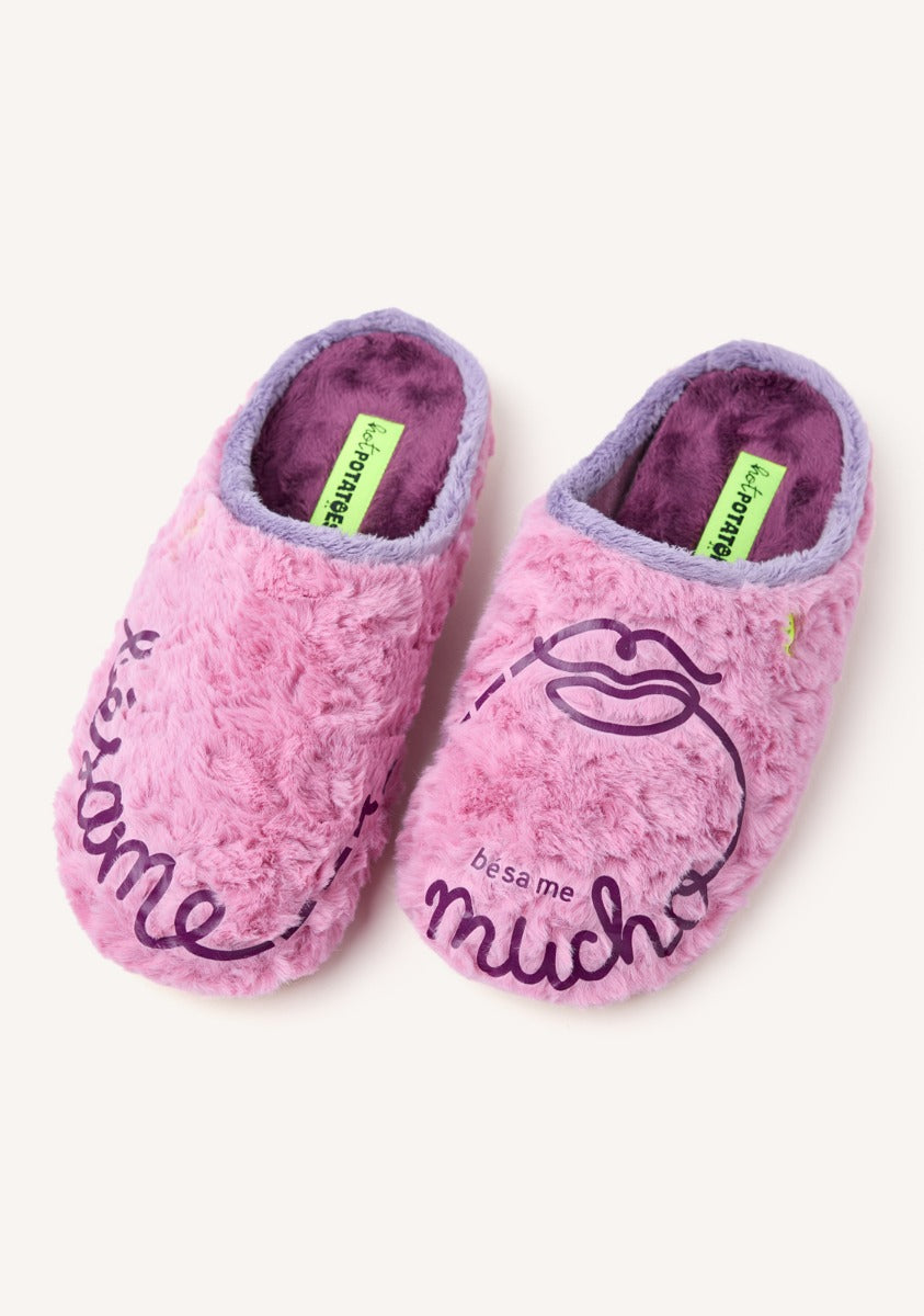 FUR HOUSE SLIPPERS PHRASE LUPTON