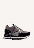 LEATHER AND MESH WEDGE SNEAKERS KEEWATIN