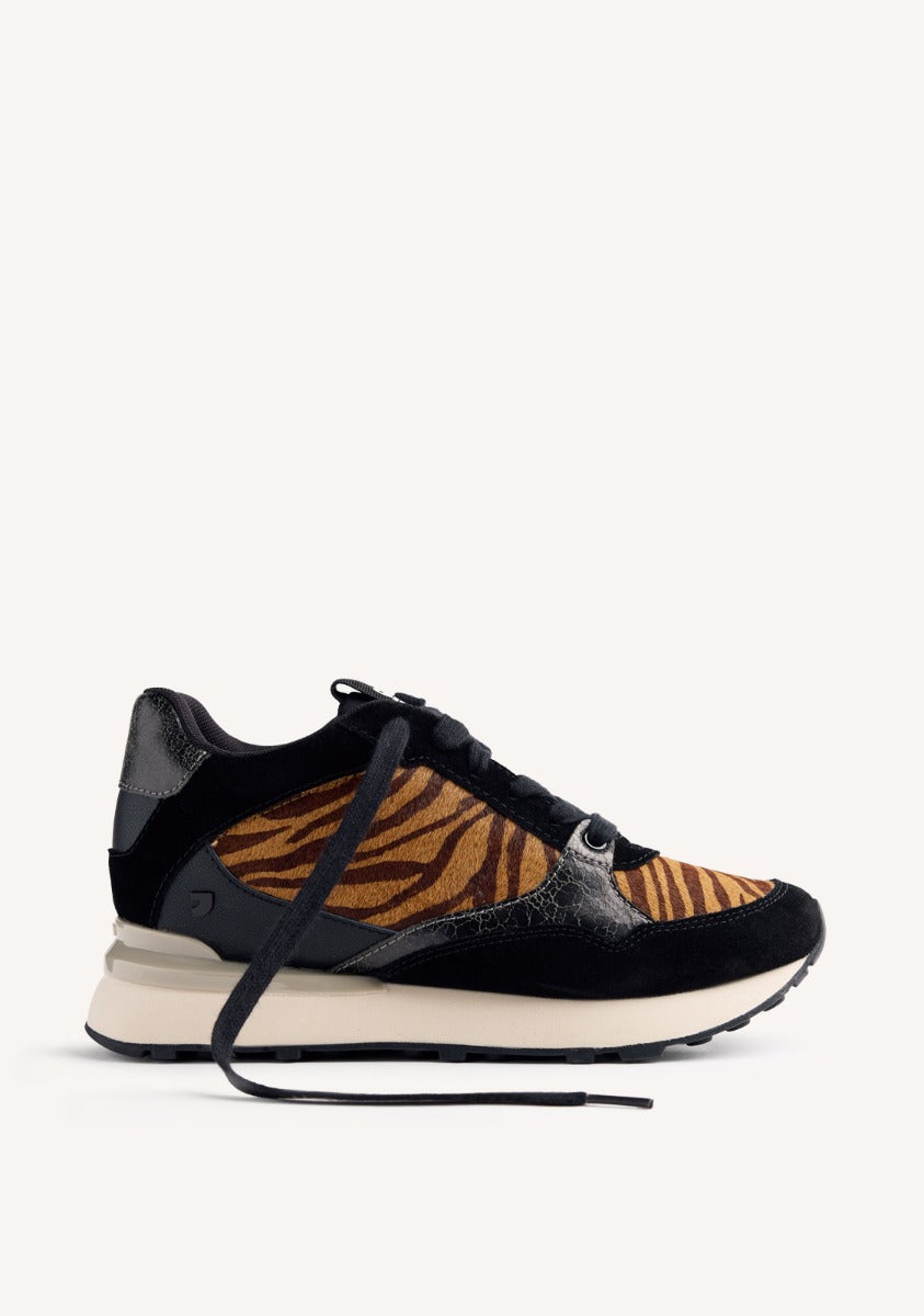 WEDGE ANIMAL PRINT LEATHER SNEAKERS BARODA