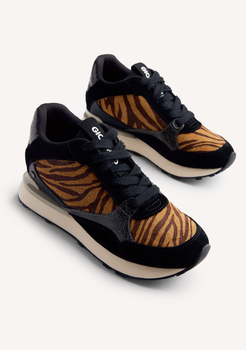WEDGE ANIMAL PRINT LEATHER SNEAKERS BARODA