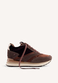 SATIN LEATHER WEDGE SNEAKERS LANDFALL