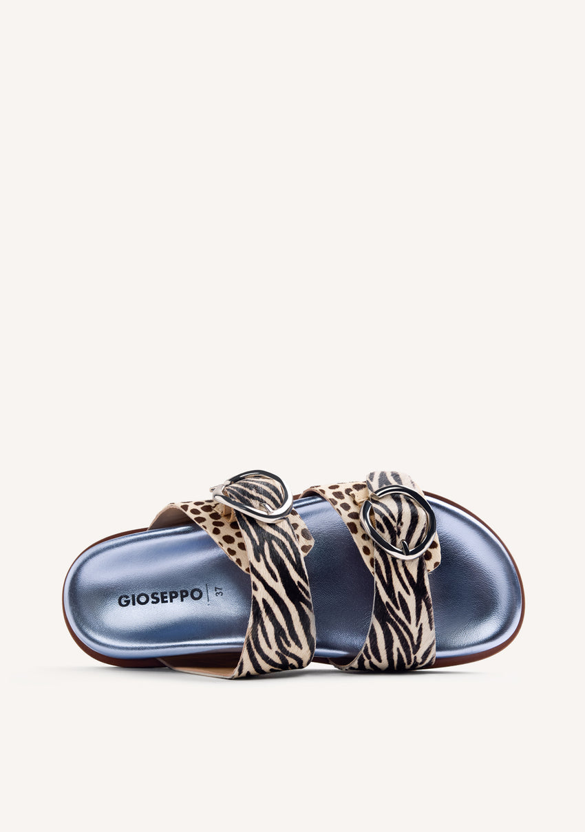 ANIMAL PRINT LEATHER BIO SANDALS CARNEY