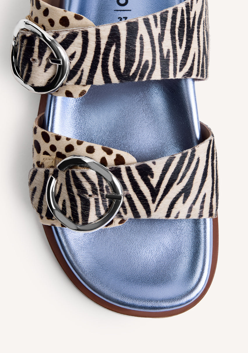 ANIMAL PRINT LEATHER BIO SANDALS CARNEY