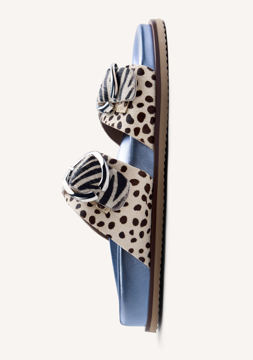 ANIMAL PRINT LEATHER BIO SANDALS CARNEY