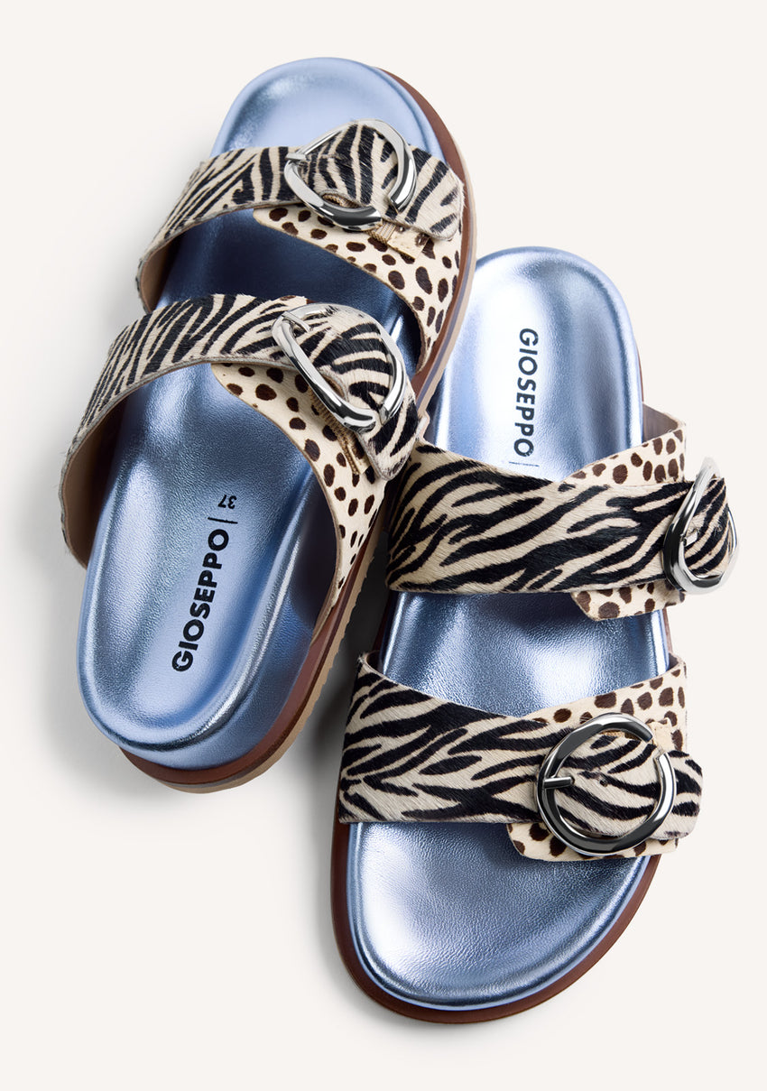 ANIMAL PRINT LEATHER BIO SANDALS CARNEY