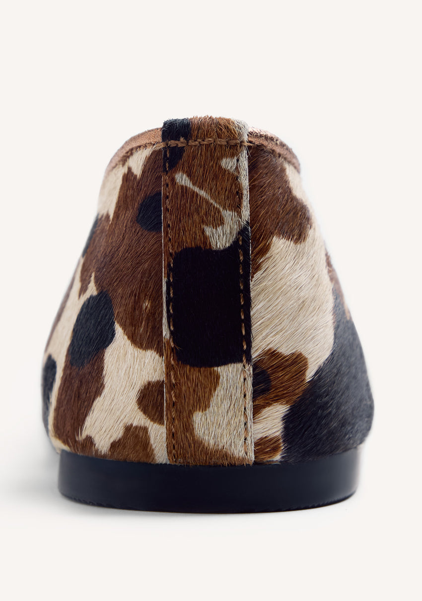 ANIMAL PRINT LEATHER BALLET FLATS UVINZA