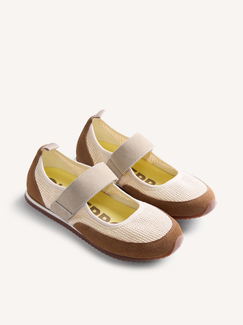 LEATHER AND CROCHET SPORTY BALLET FLATS DUNDORI
