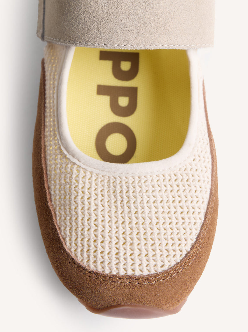 LEATHER AND CROCHET SPORTY BALLET FLATS DUNDORI
