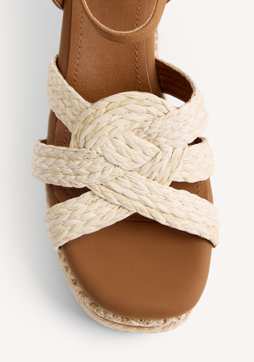 RAFFIA WEDGE SANDALS KARATINA