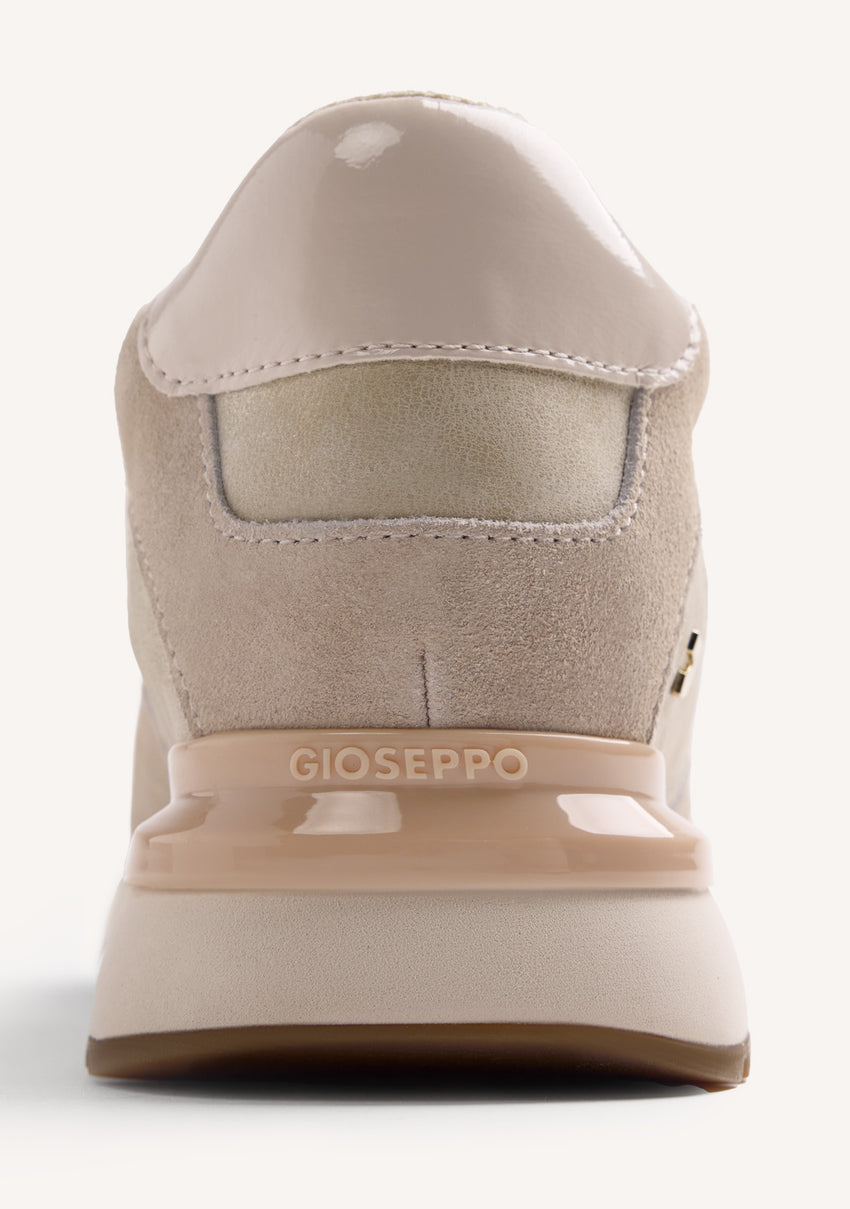 LEATHER AND RAFFIA WEDGE SNEAKERS RHAMU
